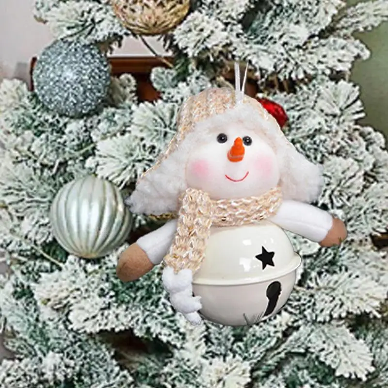 Christmas Tree Bell Pendant Snowman Doll Christmas Bells Pendant Snowman Plush Doll Snowman Bell Pendant For Hotels Restaurants