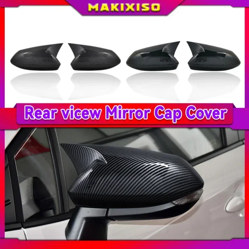 

Rearview Mirror Cover Cap Carbon Fiber Look Black For Toyota Corolla 2019 2020