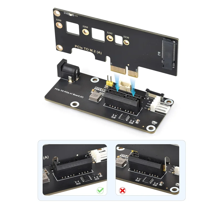 Elegante conector Raspberry Pi 5 Pcie FFC a placa de expansión estándar Pcie X1 Slot (C) para Raspberry Pi 5