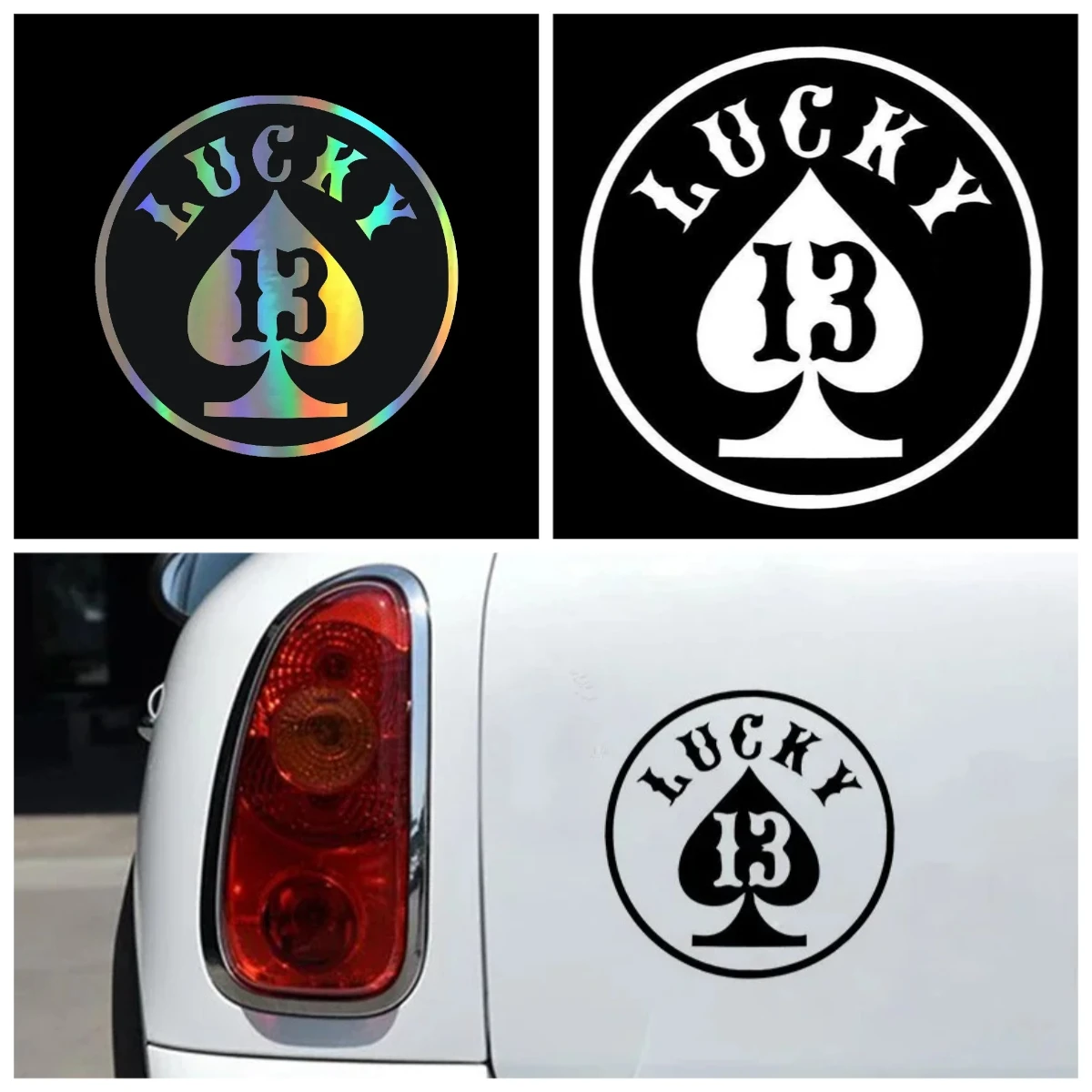 3D Vinyl Car Stickers - Lucky Charm Rear Window Decals Waterproof Removable Auto Styling