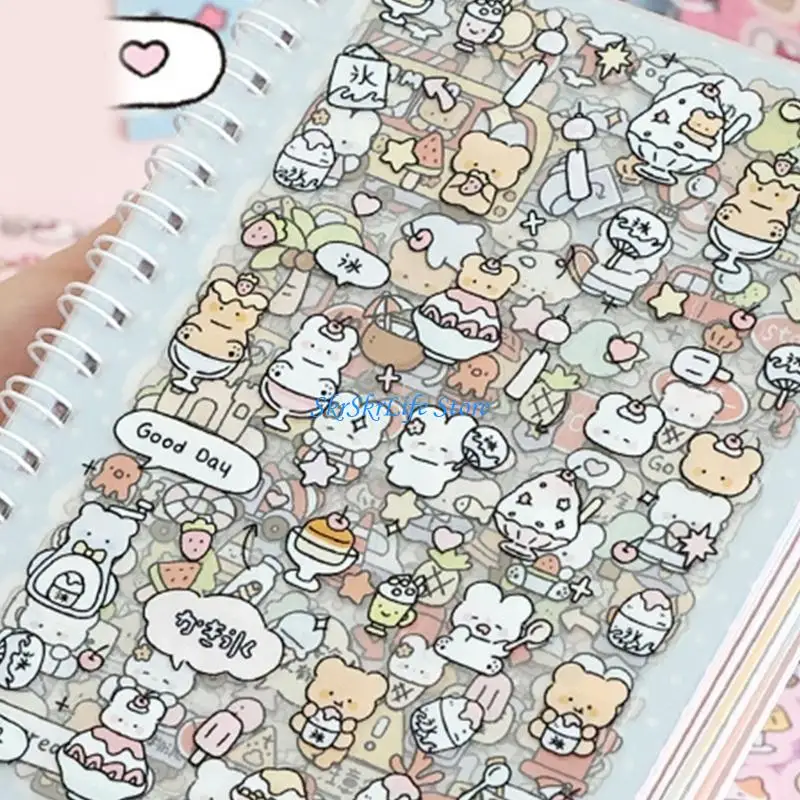 

E65E Kpop Photocard Scrapbook Sticker Book Self-Adhesive Cartoon Sticker Book for Photocards Scrapbooking Decoration