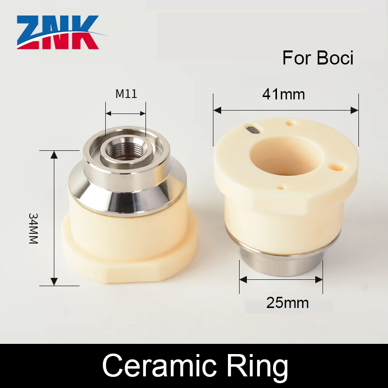ZNK High Quality Original Laser Ceramic Rings D41 H34 M11 Nozzle Holder For BOCI  Laser Cutting Machine