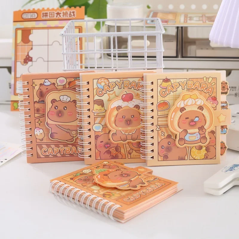 New 4Pcs/Set Capybara Stationery School supplies Office accessories Scratch paper memo pad Notepad diary journal notebook