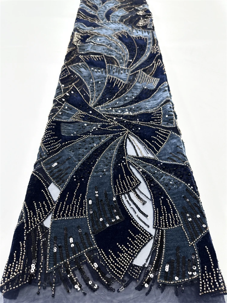 高級アフリカスパンコールビーズレース生地 2025 新高品質新郎ナイジェリアウェディングブライダル刺繍フレンチチュール素材