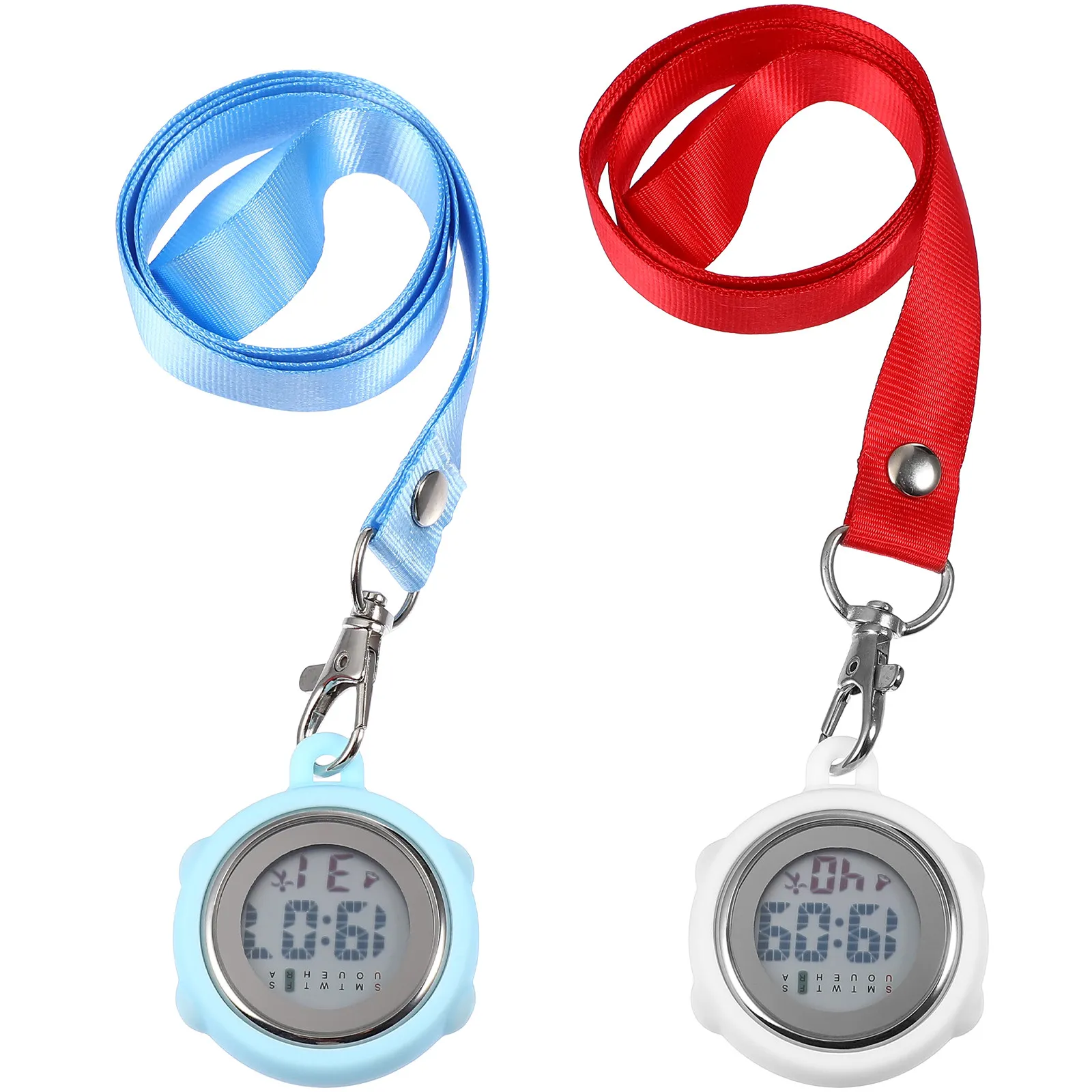 

2Pcs Portable Digital Watches Precise Movement Lightweight Design with Buckle Lanyard for Staff Teachers Sports