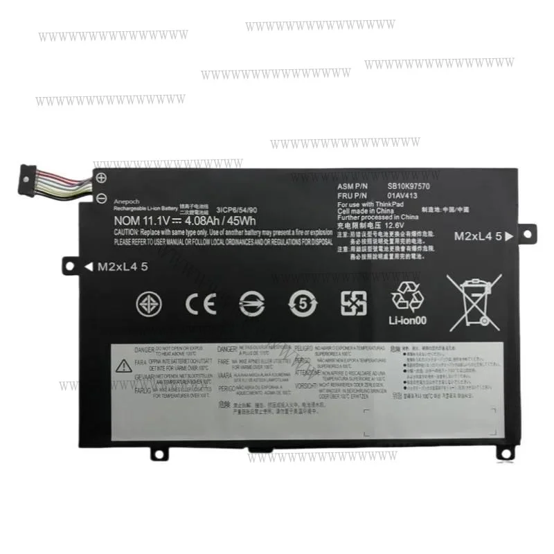 Hd 11.1v 45wh novo 01av411 01av412 01av413 bateria do portátil para lenovo thinkpad e470 e470c e475 sb10k97568 sb10