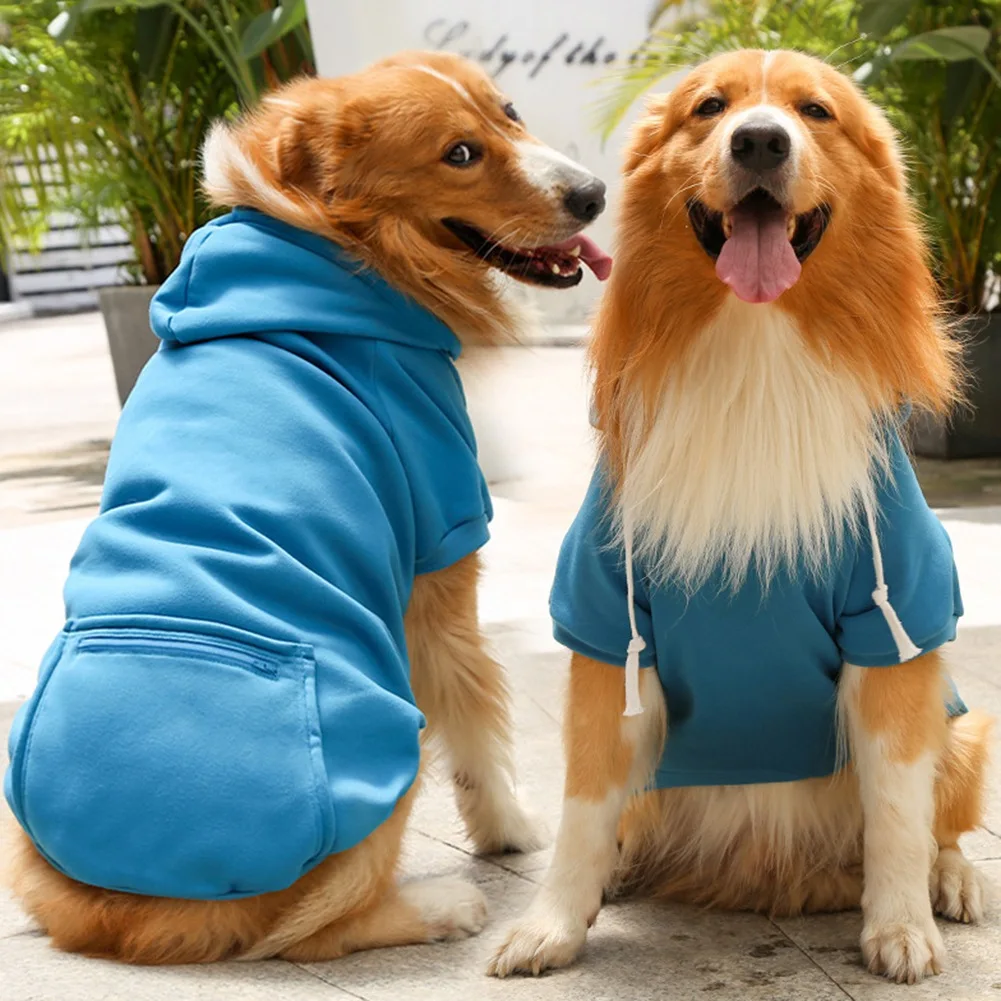 Dog Zipper Pocket Hoodie Can Hold Dog Food Small Medium Dog Teddy Pomeranian Fight Fall Winter Supplies Chihuahua Pet Clothing