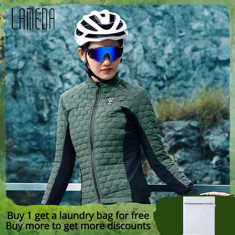 Lameda Women's Windbreaker For Cycling Autumn Winter Biker Jacket Windproof Warm Cycling Jacket Women's Cotton Jacket