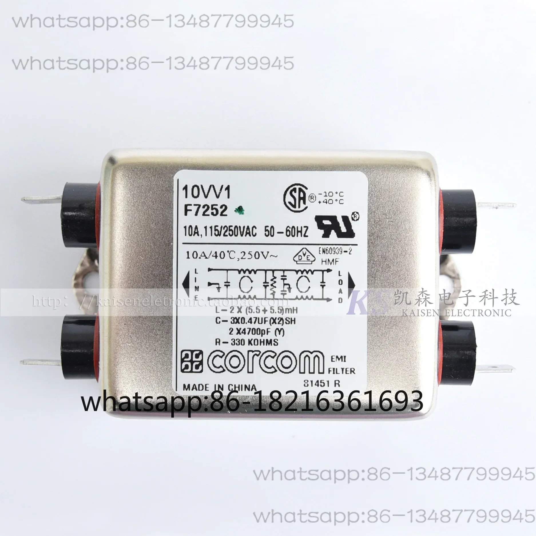 10VV10Af7252 6609043-3 treadmills Corcom anti-electromagnetic interference VDE filter