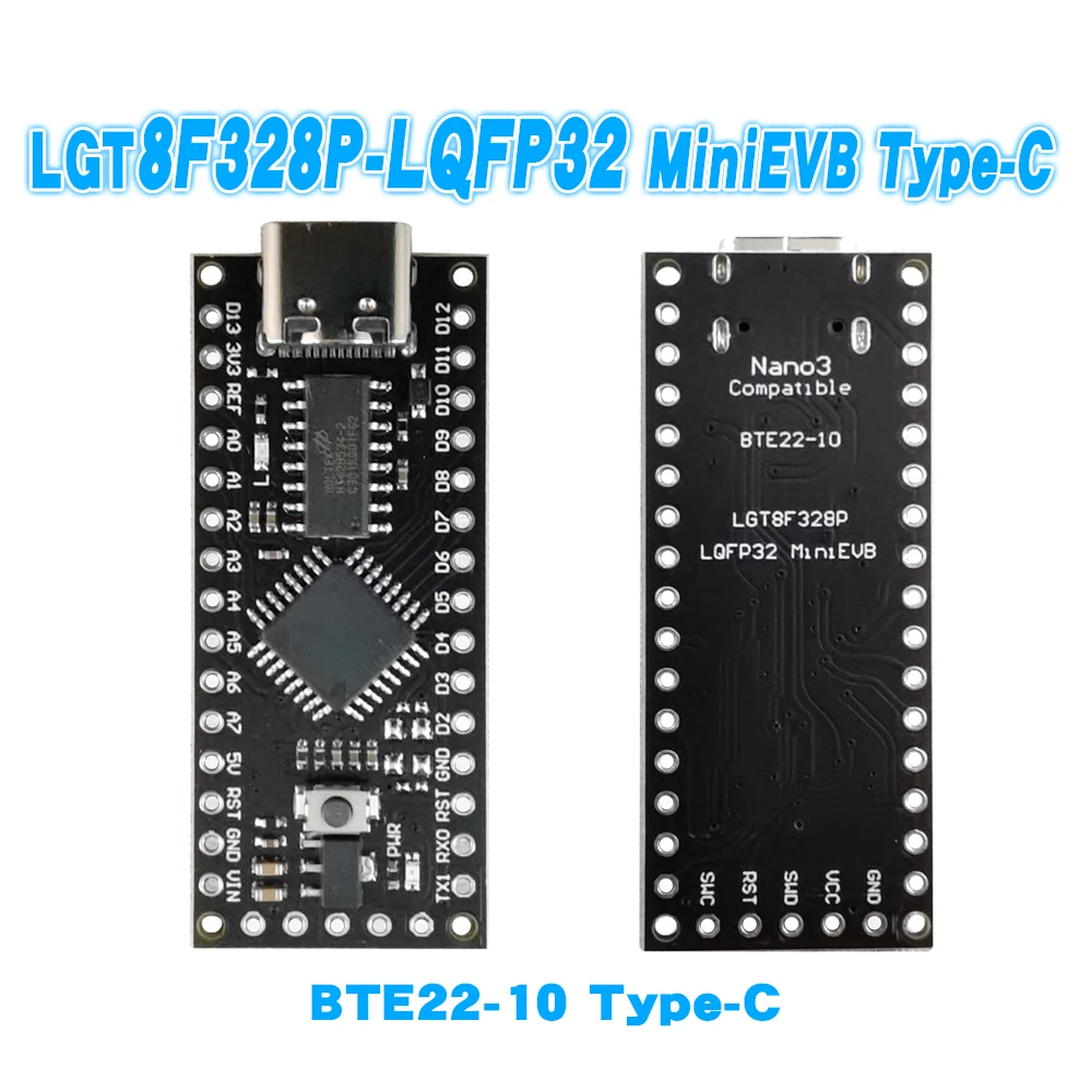 

LGT8F328P LQFP32 MiniEVB With Crystal Replaces Nano V3.0 ATMeag328P CH9340C/CH340C SOP16 USB Driver Type-C Interface [Factory]