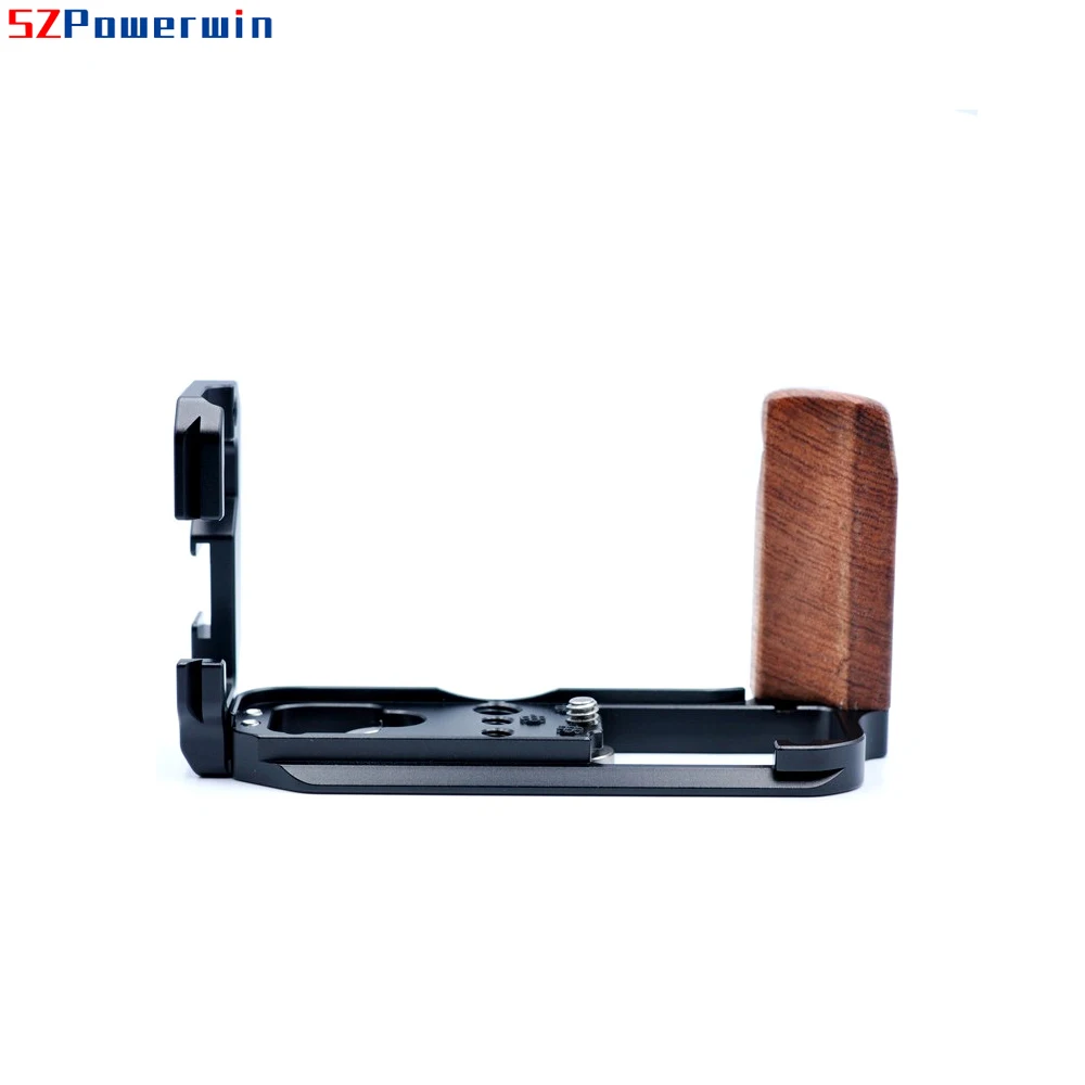 For Fujifilm X-A7 Quick Release L Plate XA7 Wooden Handgrid Bracket with Hotshoe Shoe Mount Aviation Aluminum Alloy