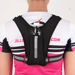 Water Bottle Bag Reflective Vest Package Multifunctional Sports Phone Chest Pack Lightweight for Outdoor Sports Cycling Climbing