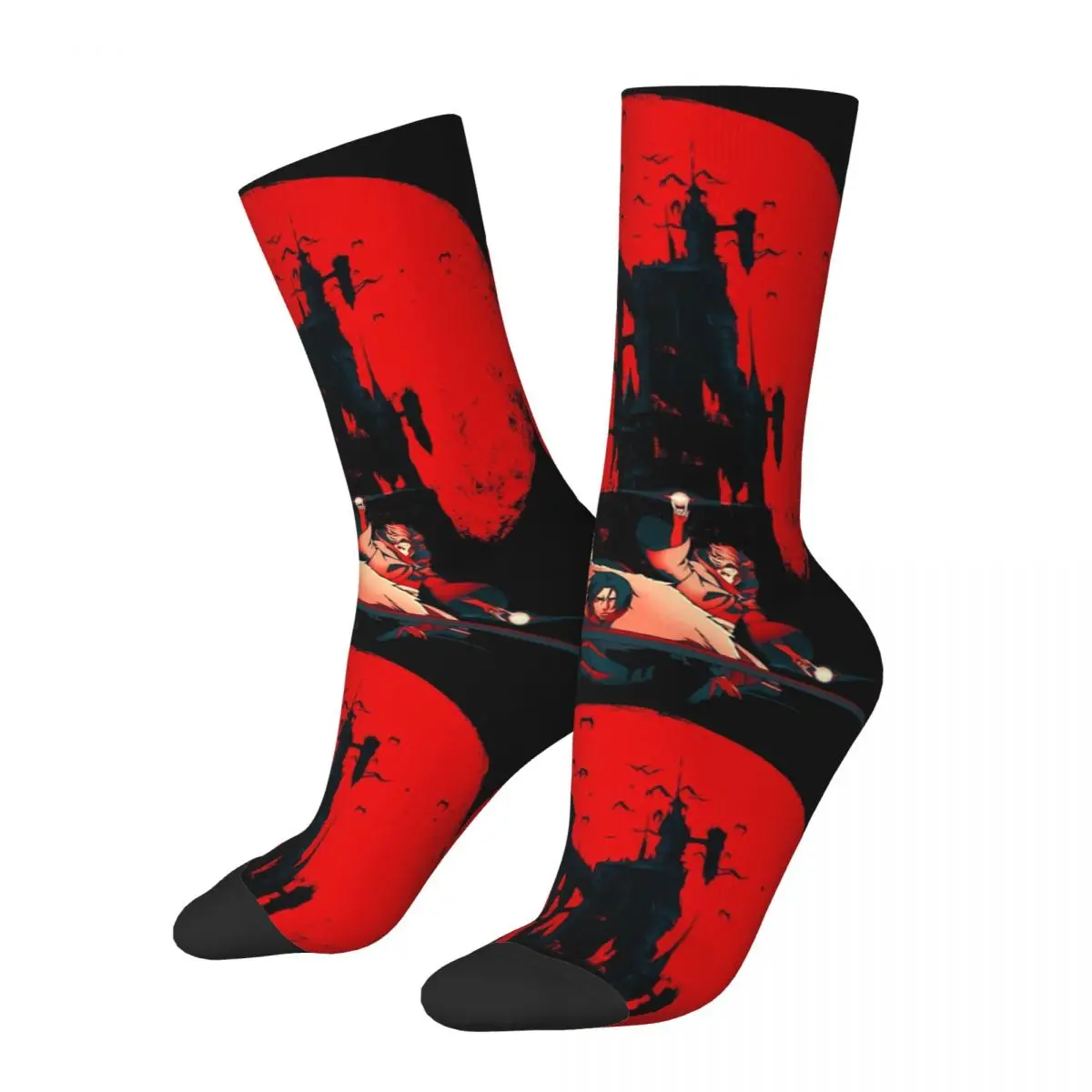 Funny Crazy Sock for Men Fan Art Hip Hop Vintage Castlevania Happy Quality Pattern Printed Boys Crew compression Sock Novelty