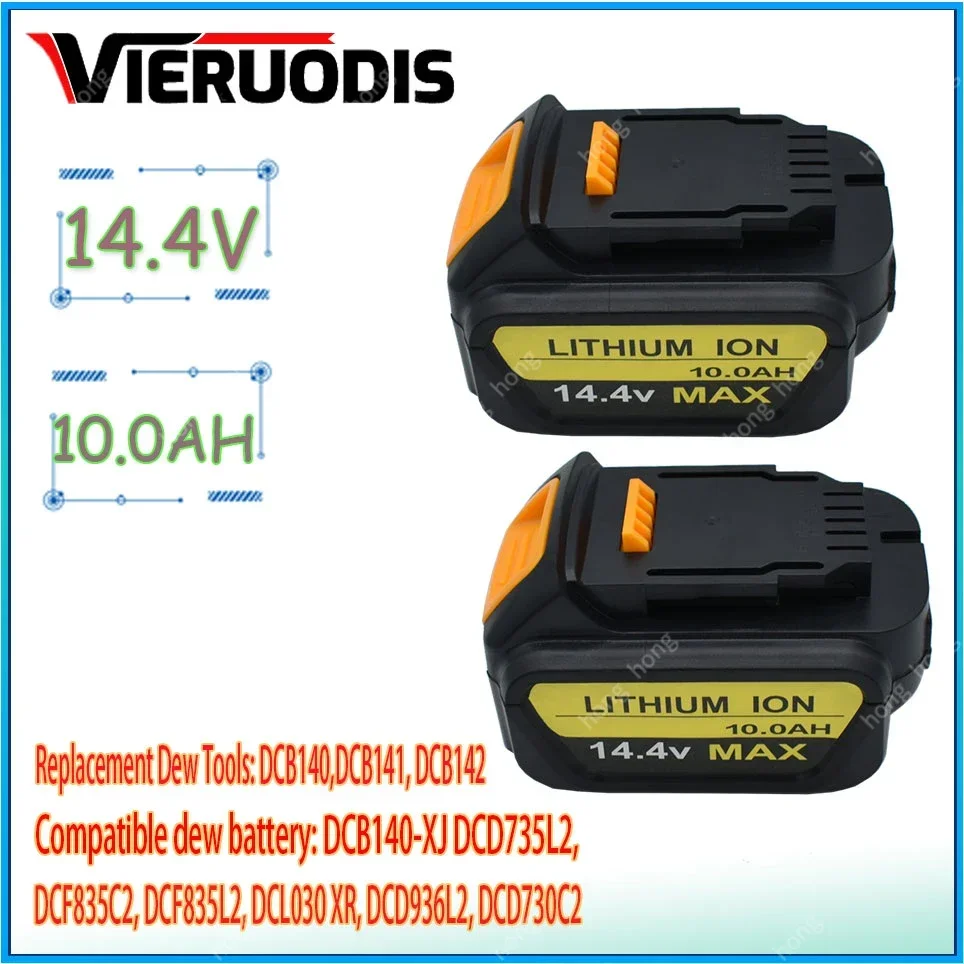 

for Dewalt 14.4V 10.0AH/8.0AH power tools battery DCB140 DCB141 DCB142 DCD735L2 DCF835C2 DCF835L2 DCL030 lithium-ion battery