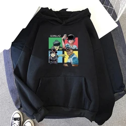 Cartoon Gorillaz Music Rock Band felpa con cappuccio da uomo moda donna semplice Pullover a maniche lunghe Street Trend felpa grande Hip Hop