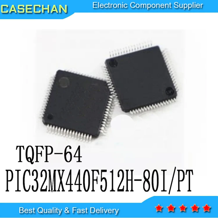 10PCS New and Original 512H-80I/PT TQFP-64 PIC32MX440F  PIC32MX440F512H-80I/PT