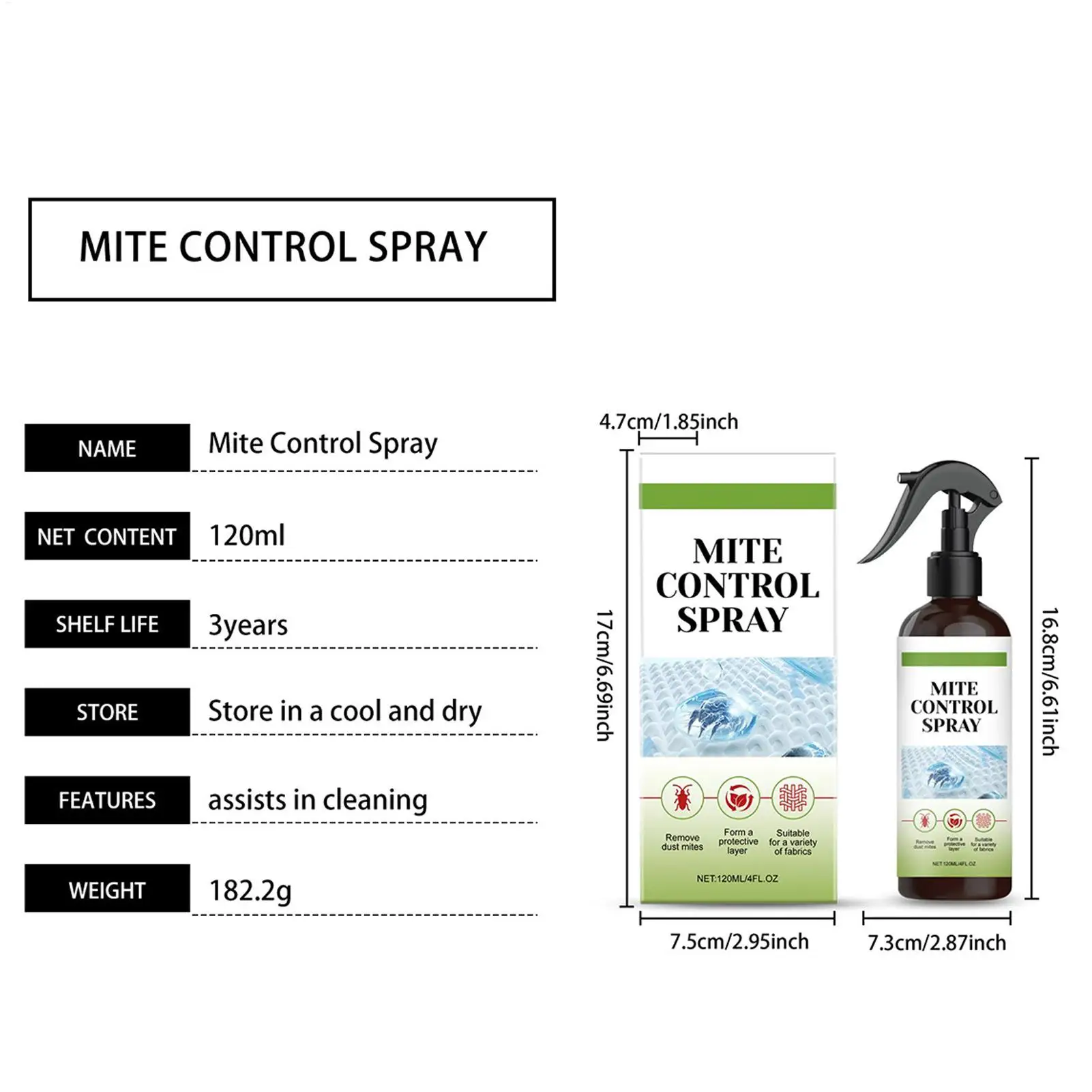 Picture 7: Bed Flea Prevention Spray 120ml Household Tick Misting Wide Coverage Bed Flea Spray For Mattress Camping Hotel Backyard Carpet