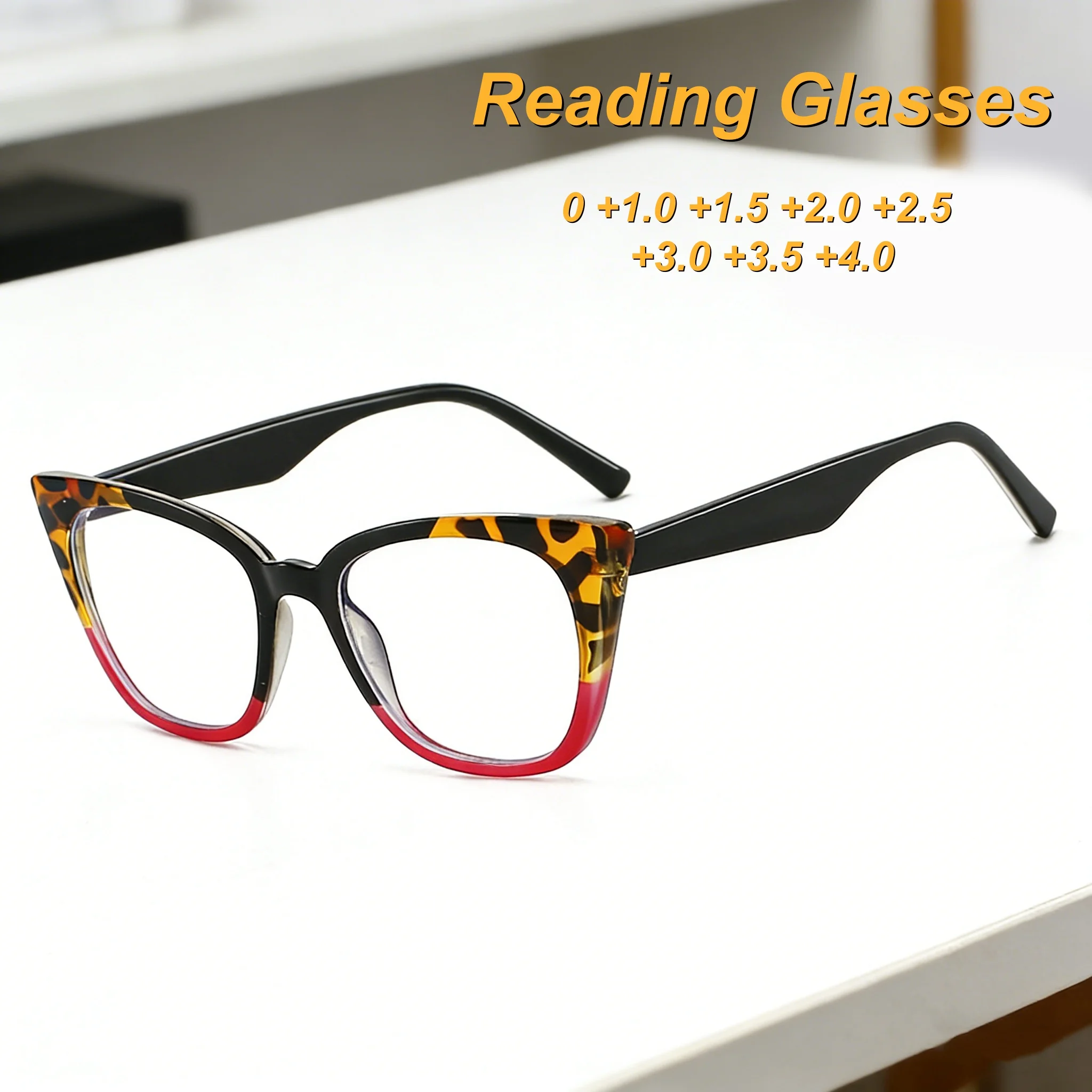 

2026 New Fashionable HD Cat Eye Women's Reading Glasses Retro Neutral High Quality Leopard Frame Anti Blue Light Glasses