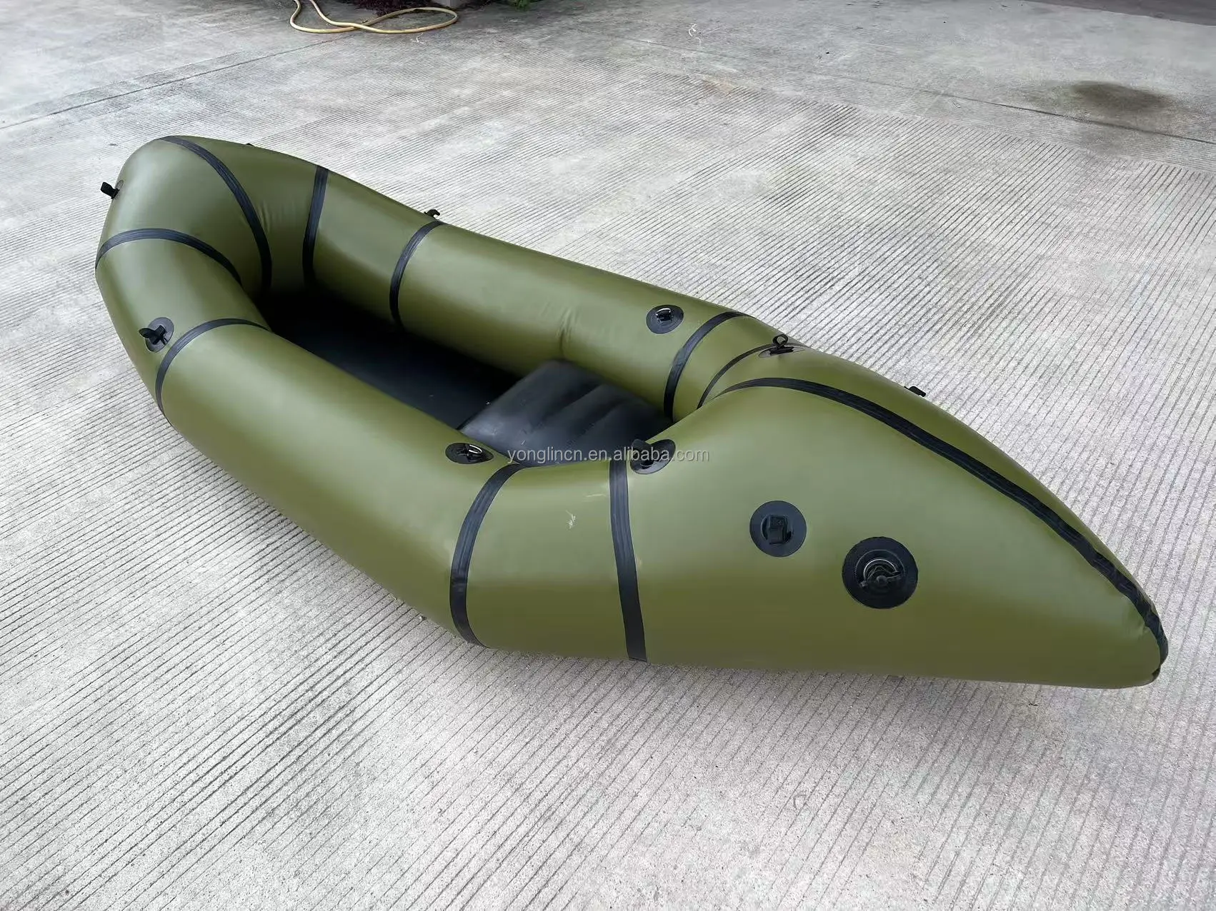 Lightweight TPU/PVC Inflatable Whitewater Packraft 1 Person-Eco-Friendly Foldable Kayak for Solo River Fishing & Hiking