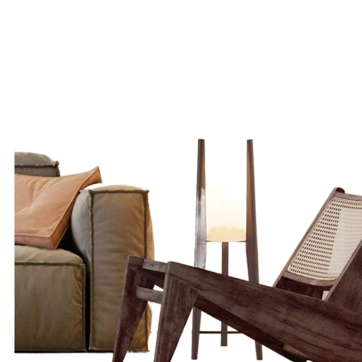 Quarto de menina sala de estar cama e sofá de café da manhã lâmpada vertical