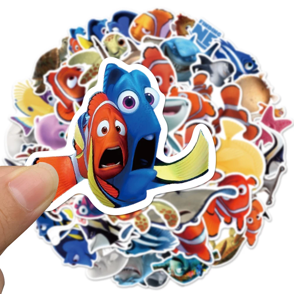 10/30/50pcs Disney Cartoon Finding Nemo Stickers Dory Marlin Toy Sticker Suitcase Phone Notebook Boat Bike Decals Fun for Kids