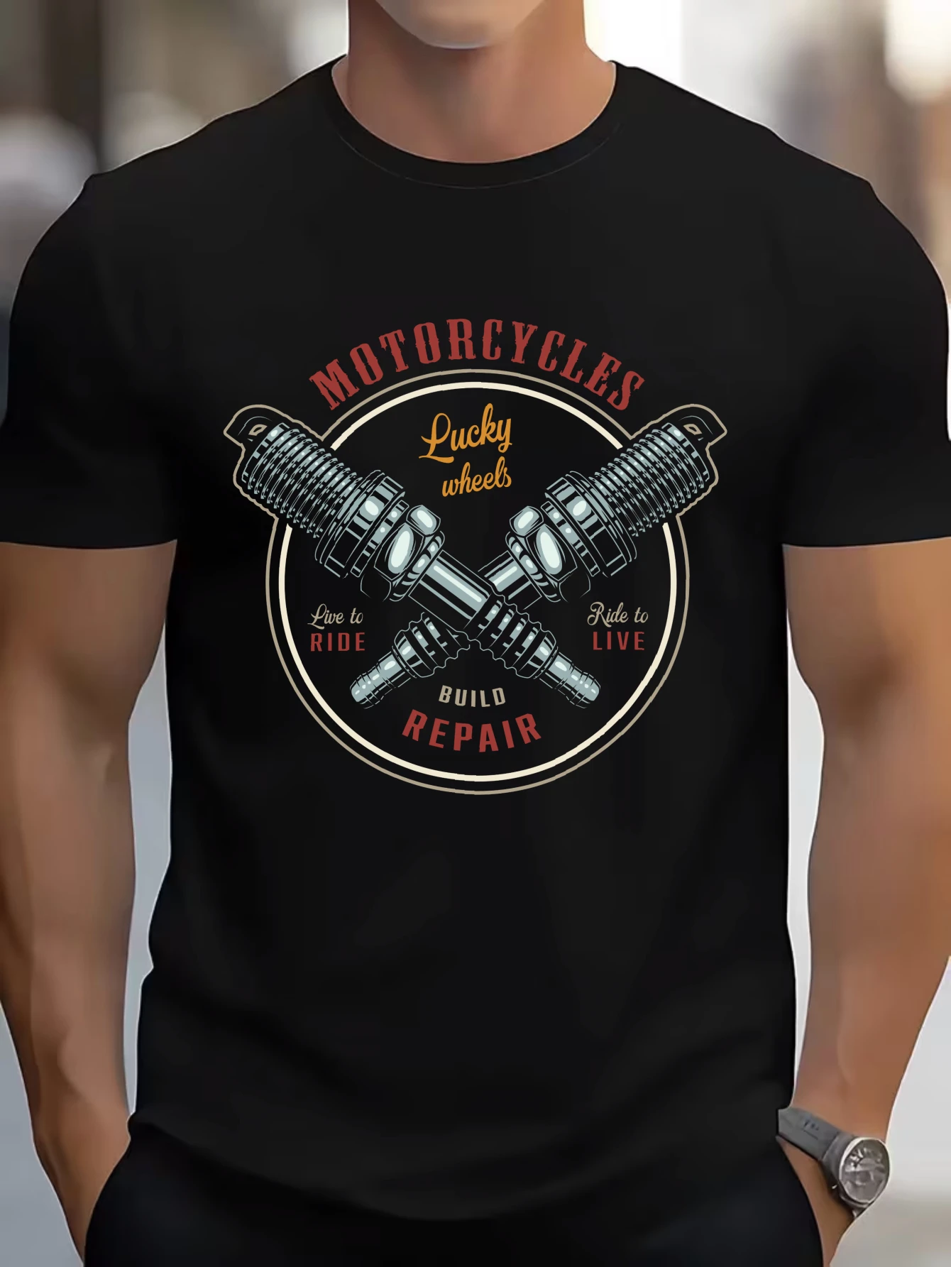 

Men's Vintage Bull Skull T-Shirt Western Gothic Retro Casual Streetwear Cotton Tops