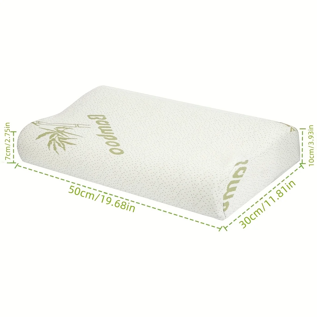 وسادة من ألياف الخيزران/دعم الرقبة على شكل موجة ناعمة/غطاء مسامي وقابل للغسل في الغسالة/راحة لجميع المواسم للمنزل أو السفر #6