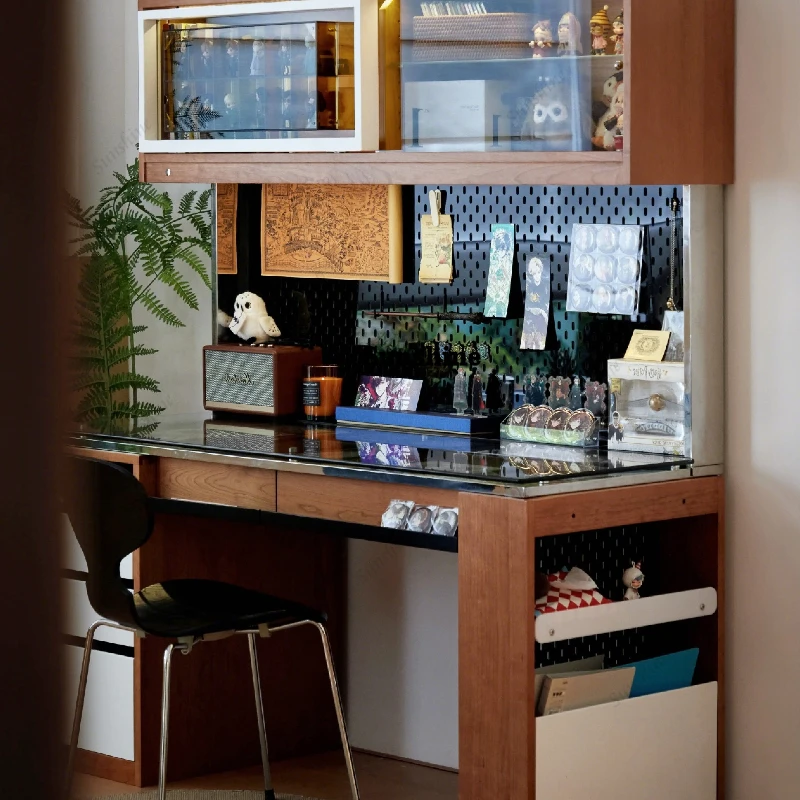 

Display, solid wood medieval computer, desktop, writing, double, simple and modern table