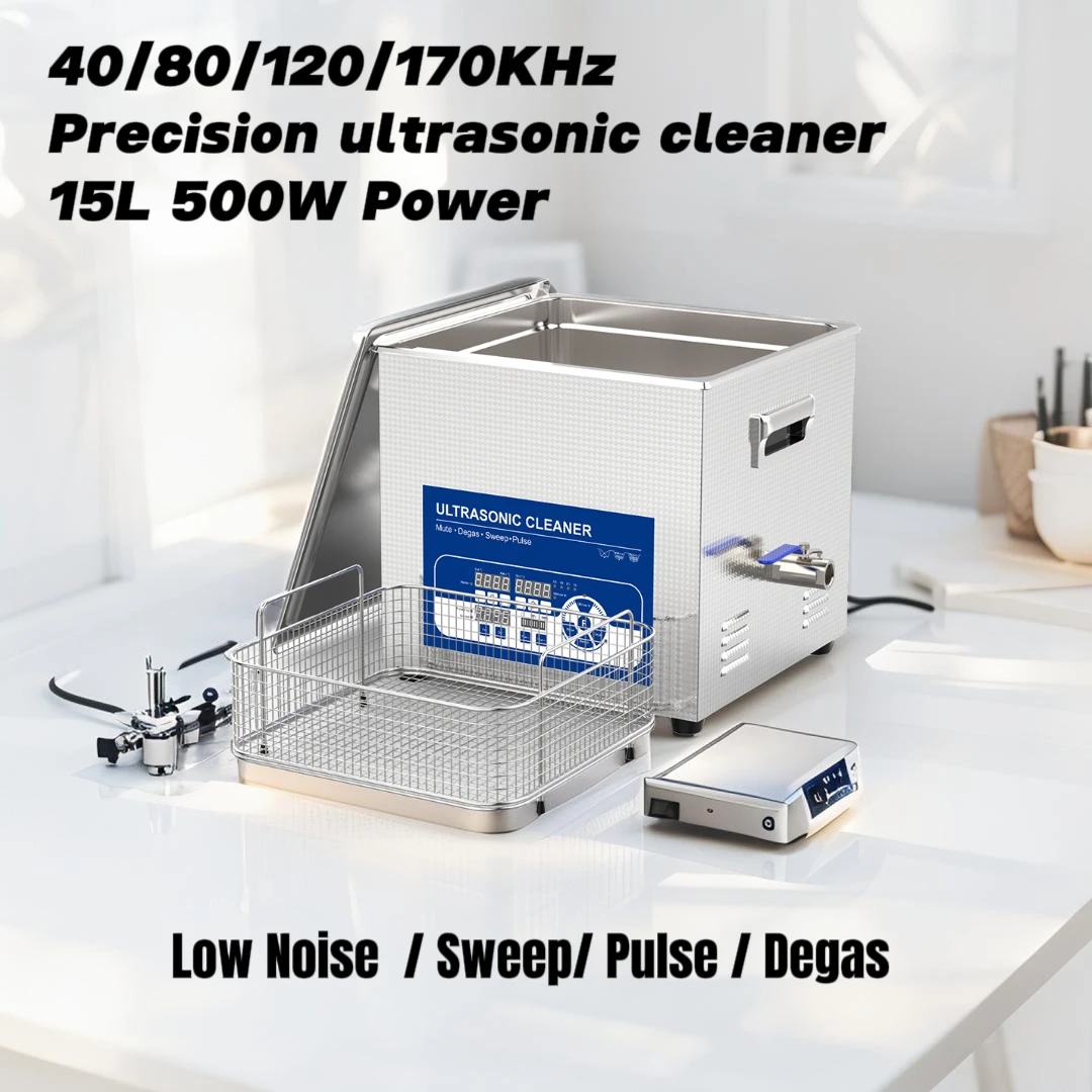 Granbo 15L Digital Ultrasonic Cleaner with 40/80/120/170KHz Options for University Labs, Semiconductors, and Clinics