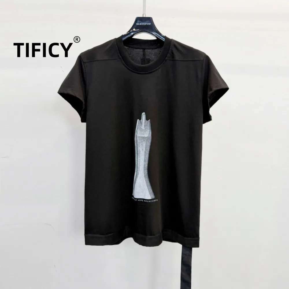 

High Street Tees Tshirts Tops Women's Dark Sculpture Printed Summer High Street Loose Cotton Short Sleeved T-shirt