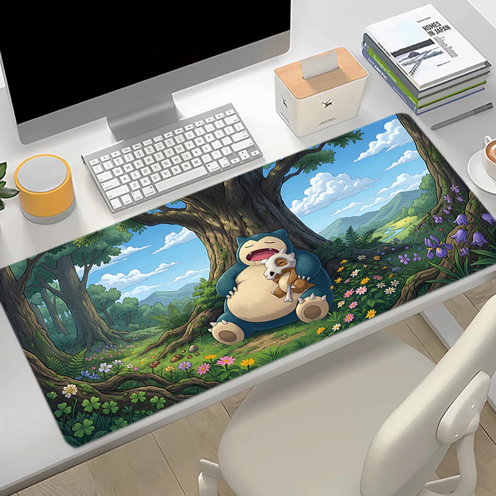 Large Mouse Pad Snorlax Gaming Accessories NonSlip Rubber Computer Keyboard Carpet Desk Mat PC Gamer Cabinet P-Pokemon Mousepad