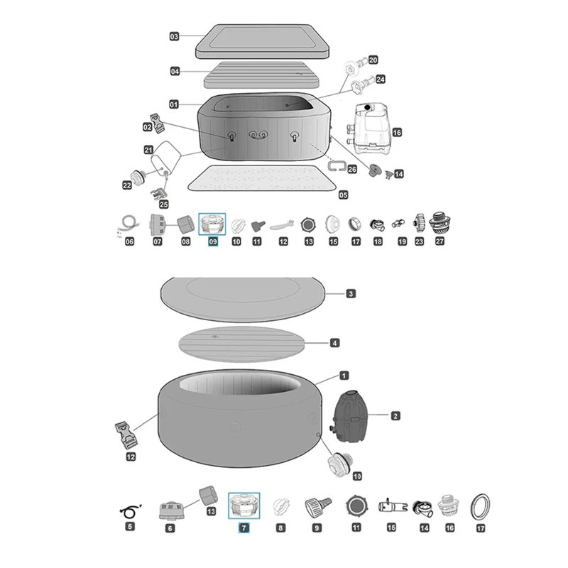 Pool Chemical Chlorine Dispenser System P05345 P03821 Chlorine Dispenser Replacement For Lay Z Spa Hot Tub Spa