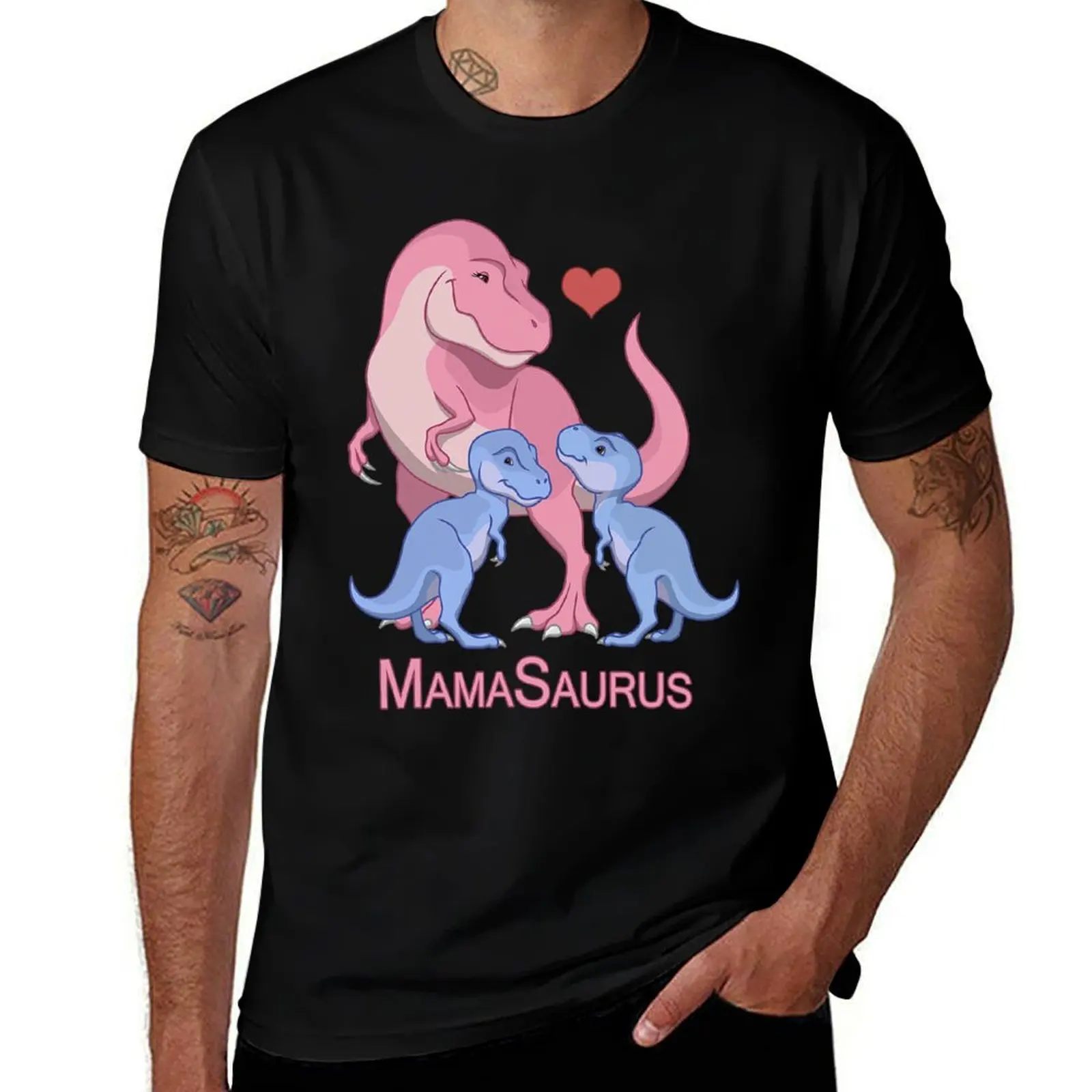 MamaSaurus Mommy & Twin Baby Boy T-Rex Dinosaurs T-Shirt tees funny costumes funny t shirts men