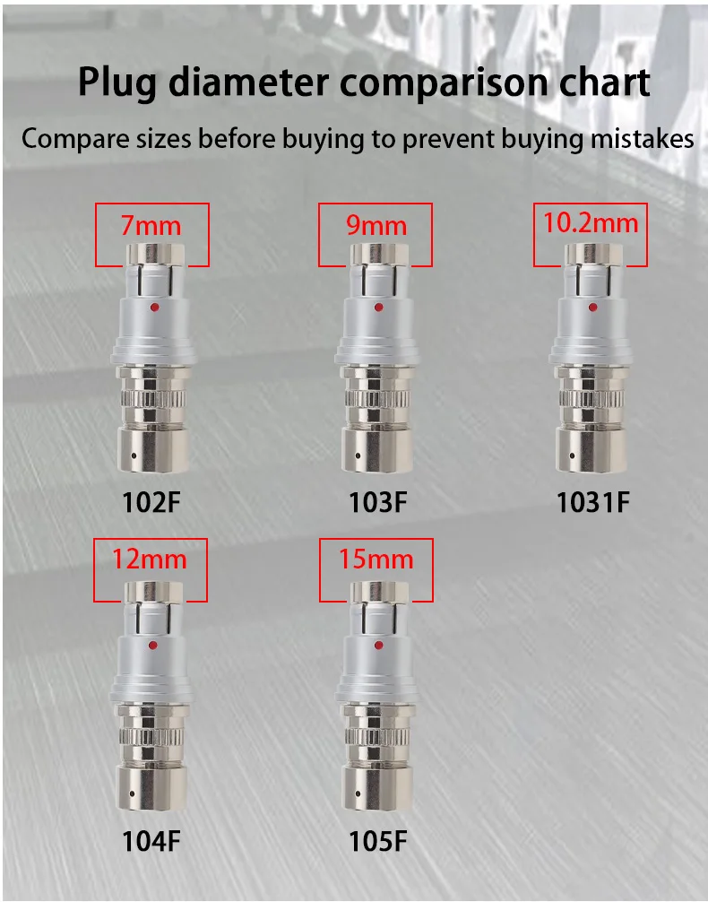 CFJ Long/Short Waterproof Push-Pull Self-Locking FNG FGG Male Plug 102F M7 Metal Connector 2 3 4 5 6 7 9Pin Solderable Cable