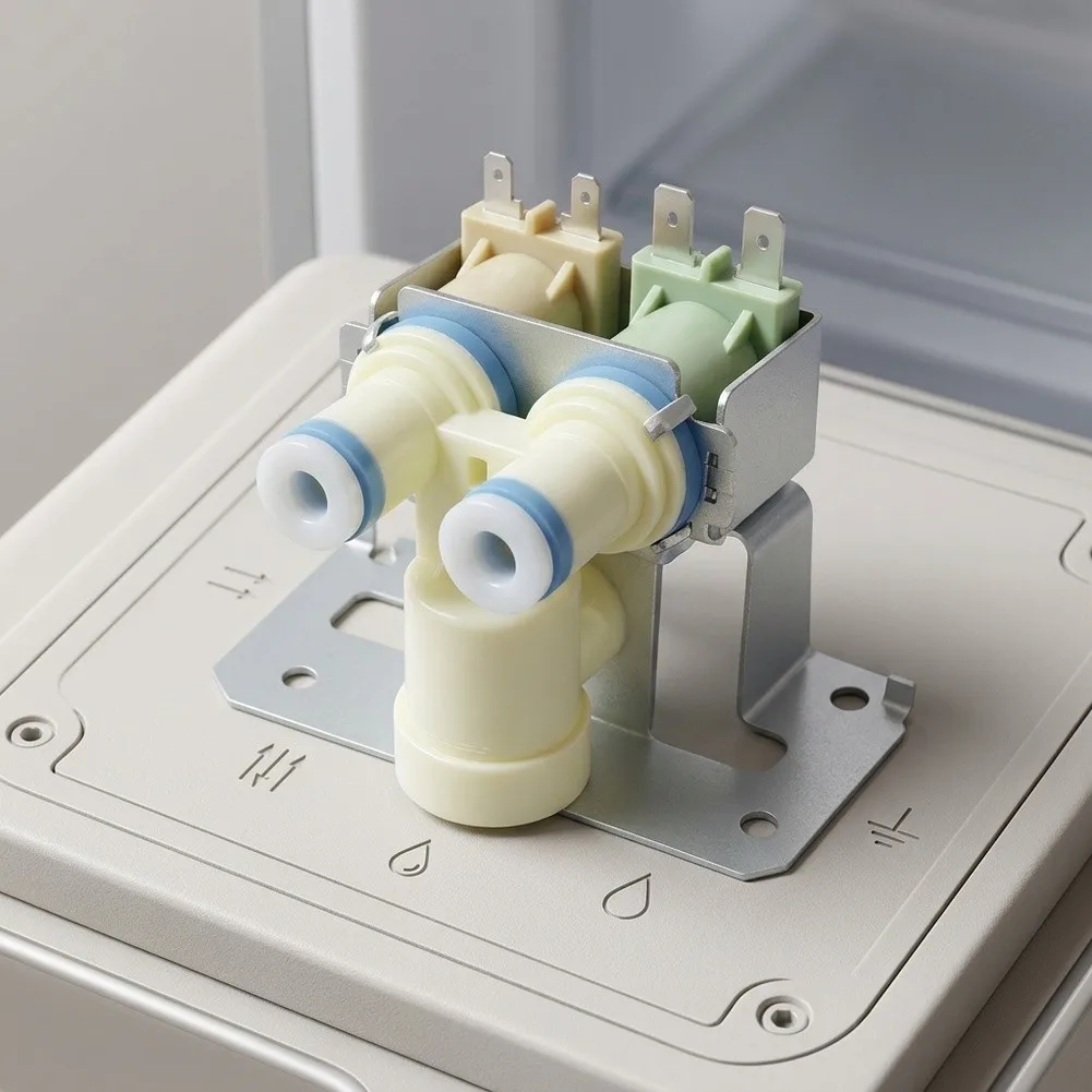 Dual Solenoid Water= Inlet Valve WR57X10052 Compatible With GE=Hotpoint=RCA Refrigerators Ice=Maker Replacement Part Leak=Proof