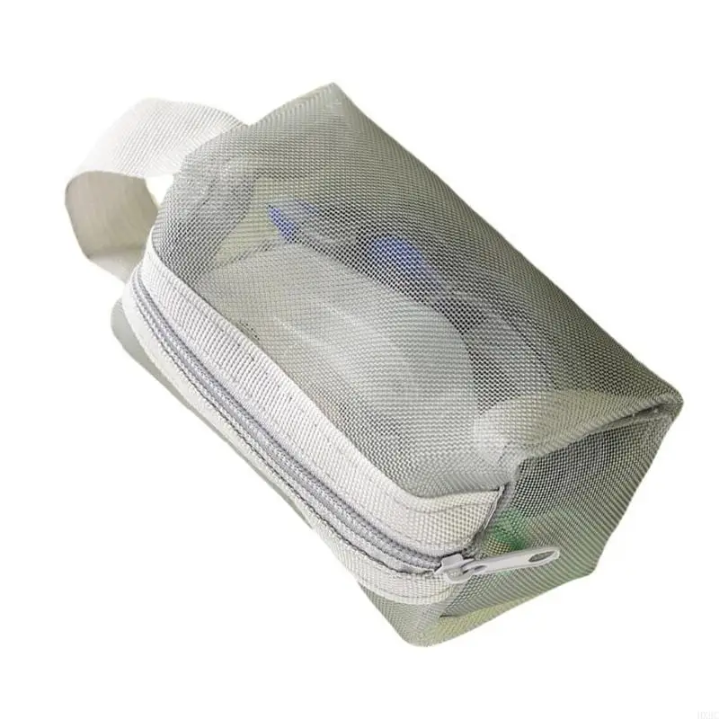 Bolso monedas malla nylon múltiple múltiples bolso con cremallera pequeña para llaves y auriculares con organizadores