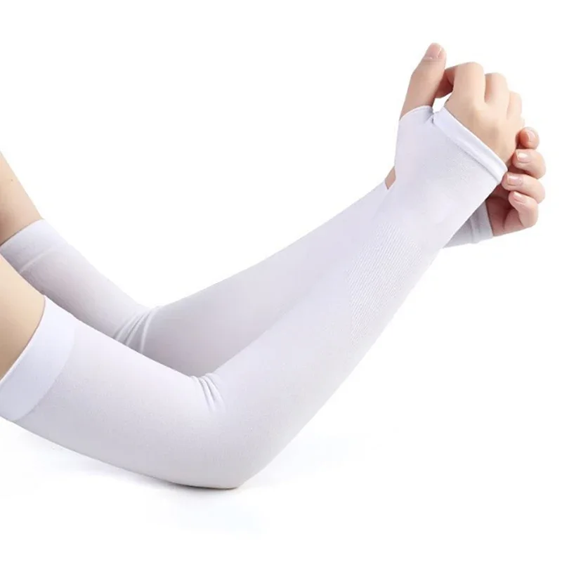 2Pairs Ice Silk Sleeve Thin Sunscreen Cuff Arm Sleeves Uv Sun Protect Anti-Slip Outdoor Riding Arm Cover Summer Men Women Gloves image 5