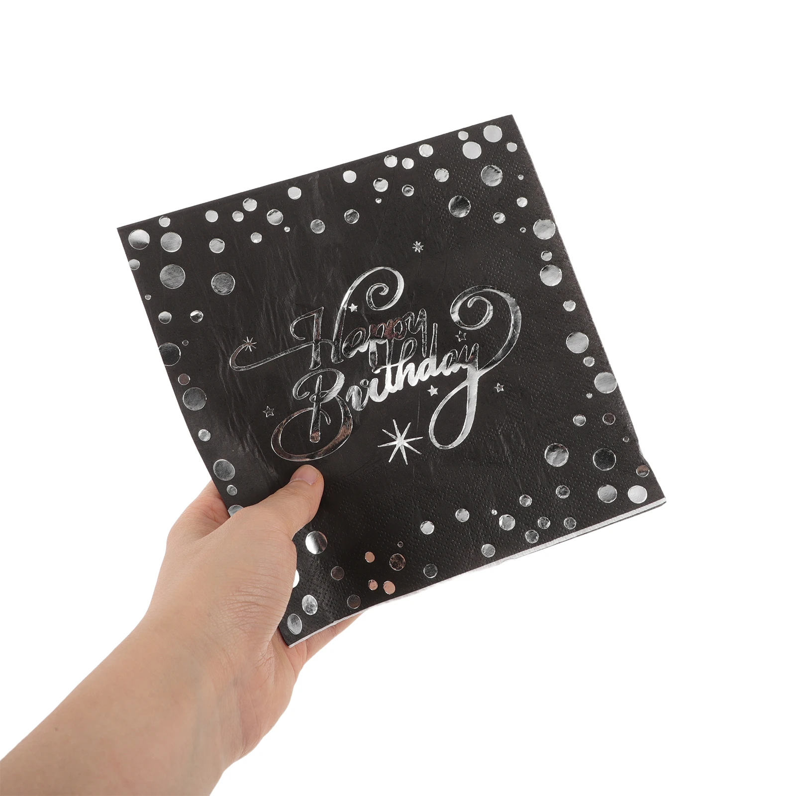 

40 Pcs Silver-silver Napkin Guest Napkins Birthday Party Disposable Cocktail Supplies Navy