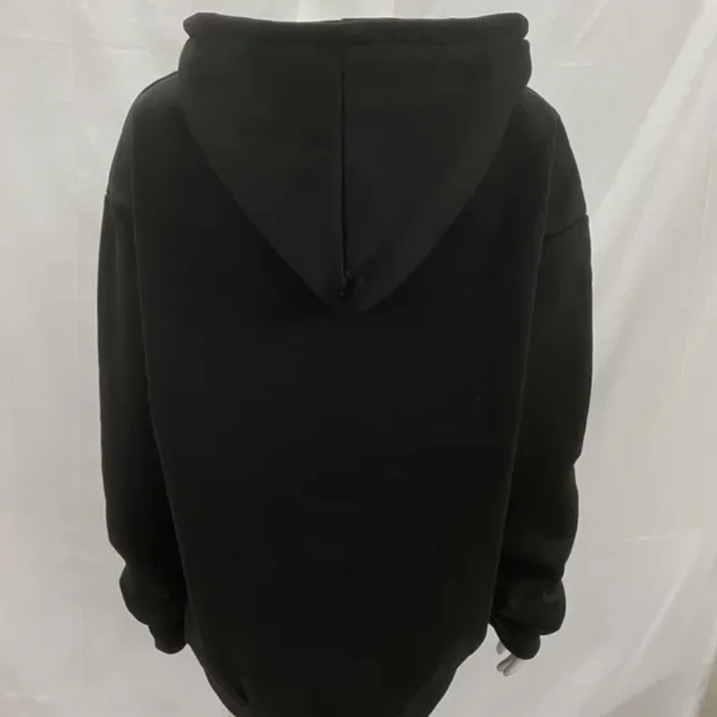 European American Flag Design Letter Printed Coat Top Autumn Winter Fashionable Street Loose Leisure Hoodie Men Women's Clothing