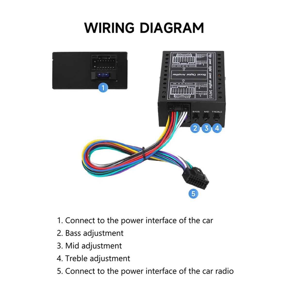 Car DSP Amplifier DC 12V Hi-Fi Booster Audio Stereo Digital Sound Processors 4x60W for Android Lossless Upgrade