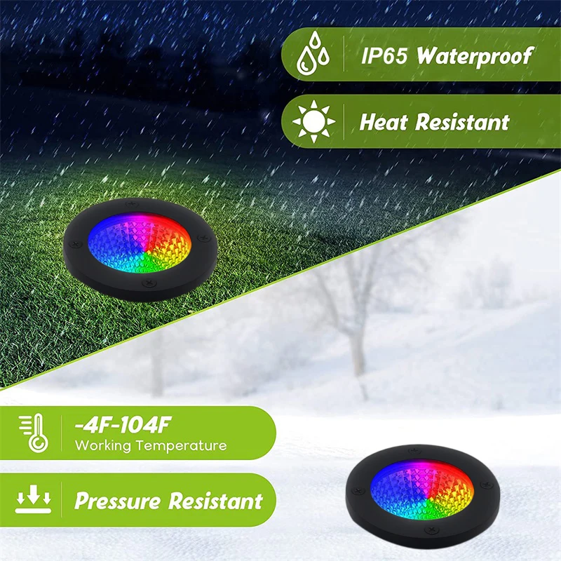 Nice RGB Warm White LED Underground Lamp Waterproof Landscape Light 10W In-Ground Light Path Garden Yard Fence Deck Outdoor Spot