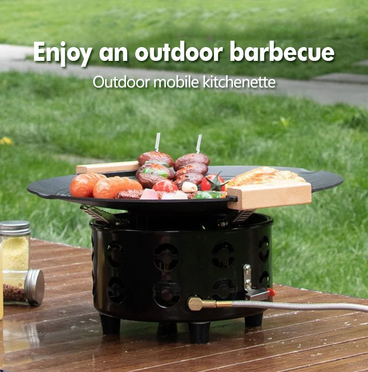 Portable Windproof Camping Stove for Outdoor Hiking Cooking Steel 7 Burner Camping Stove Portable Tourist Equipment