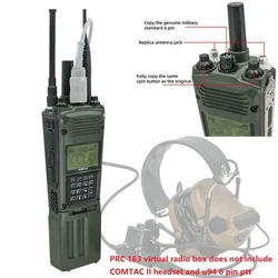 Tactical Headphone Adapter PRC 163 Virtual Radio Box for Tactical Airsof Shooting COMTAC Hunting Headset for Yaesu Vertex radio