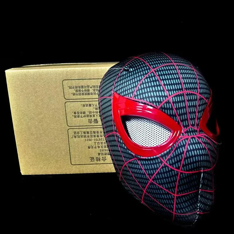 Miniso rímel homem-aranha máscara cosplay olhos em movimento máscaras homem aranha 1:1 brinquedos elásticos presente de natal ﻿   Adereços para fantasias