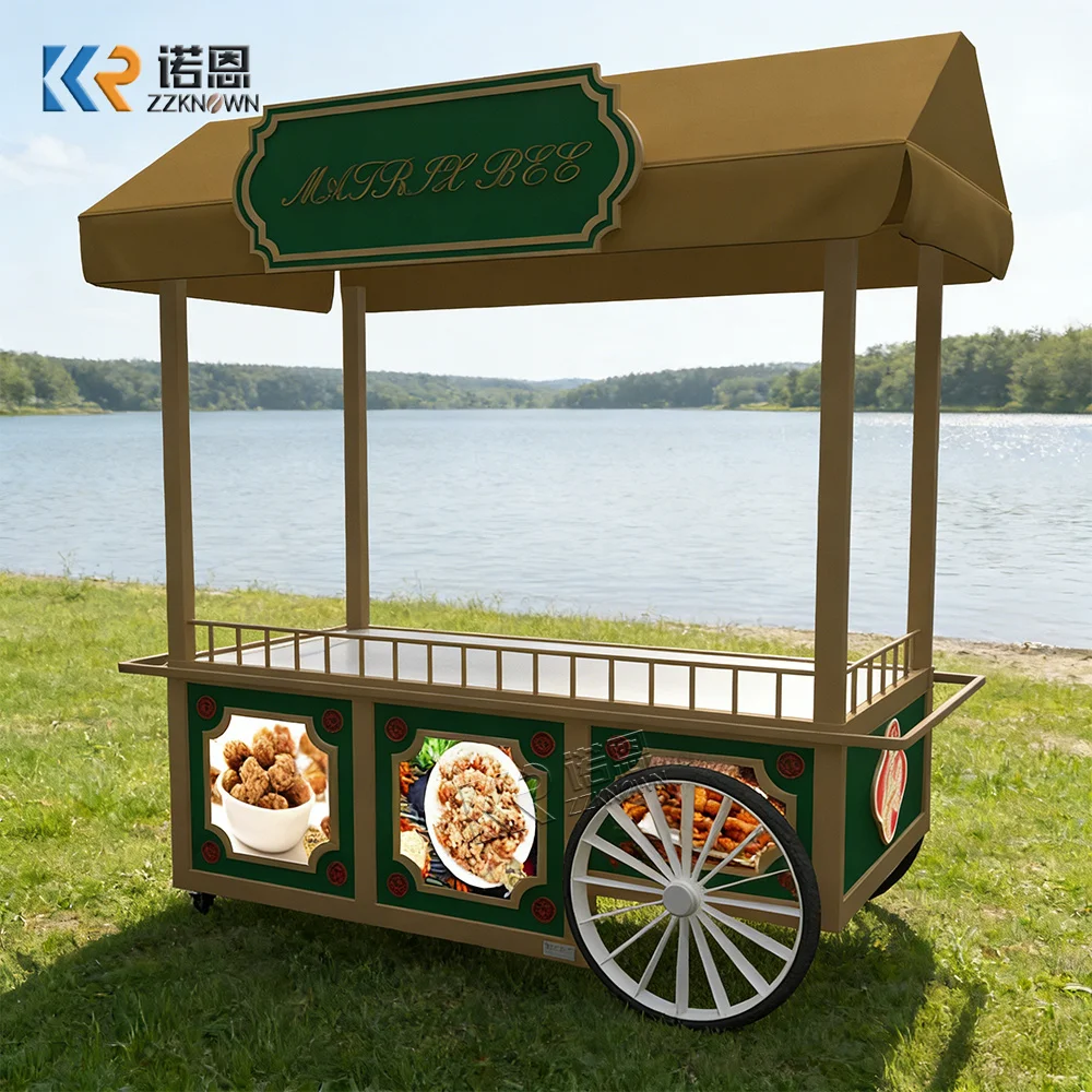 

Элегантная портативная тележка для еды: современный городской киоск для десертов, напитков и закусок, креативная тележка для мороженого для городских мероприятий