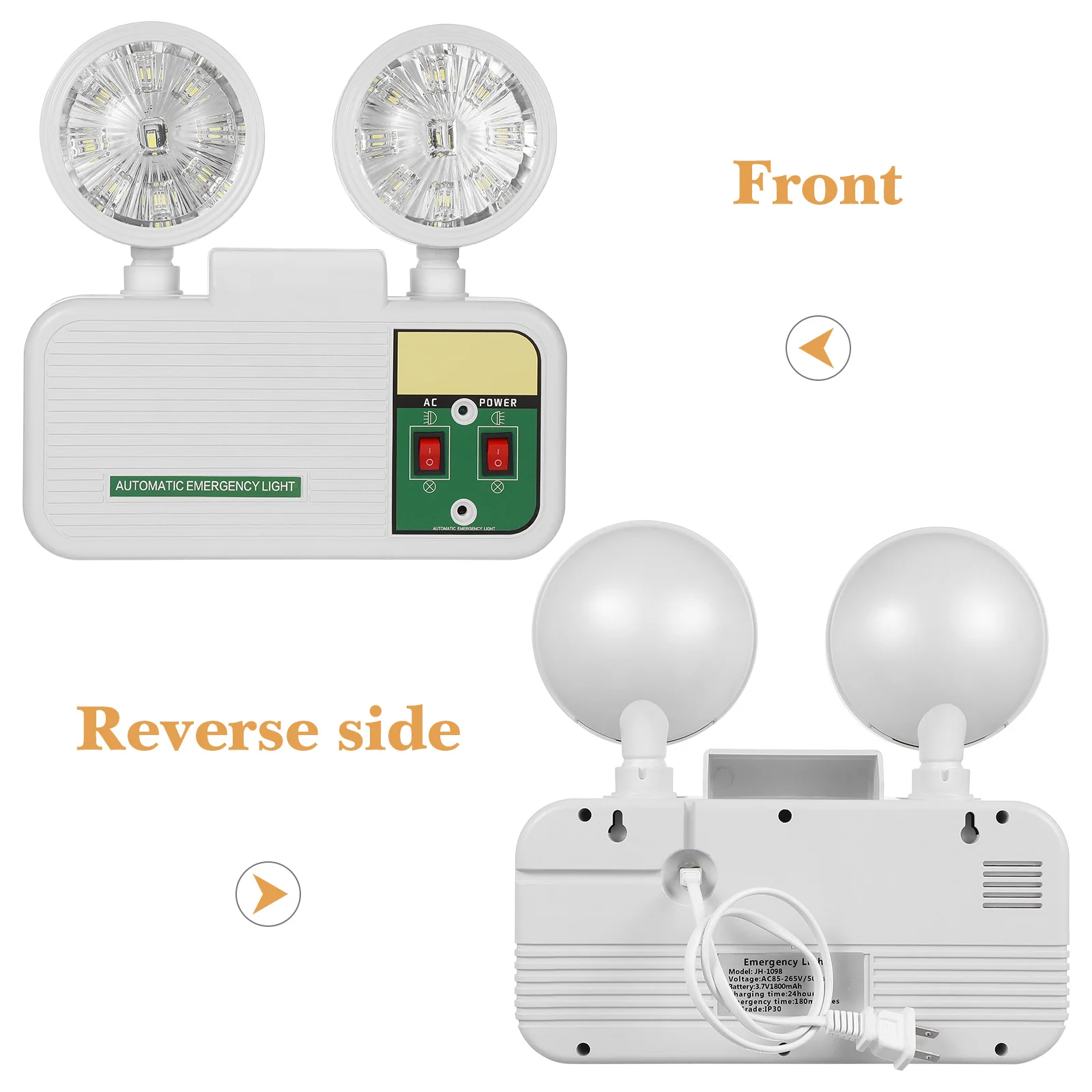 Luces de emergencia LED nocturnas para iluminación de falla de energía, iluminación de escalera, salida doméstica de repuesto con respaldo