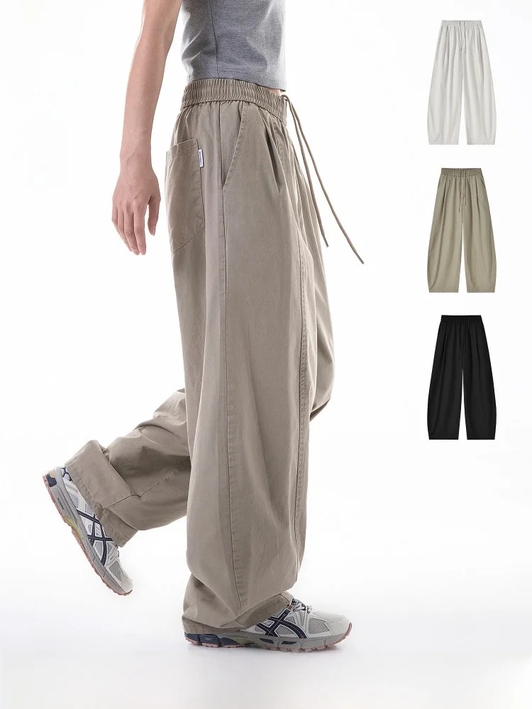 

OWOX Women's High Waist Wide Leg Casual Pants Loose Fit Straight Cut Cotton 00% Summer New Sle Street Faion Trousers