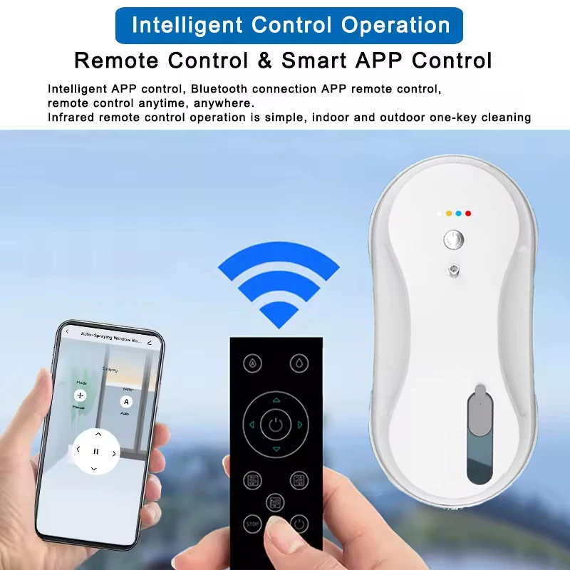 Purerobo W-R3S Window Cleaner Robot With APP & Remote Automatic Smart Water Spray Glass Electric Window Cleaning Robot For Home