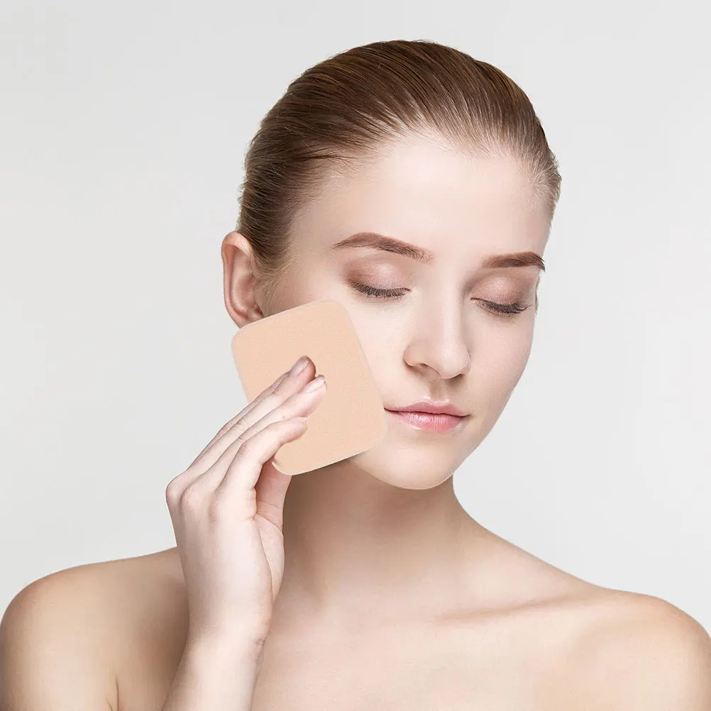 2 juegos de almohadillas de maquillaje en polvo suelto Puff belleza cuña esponjas de algodón cara pequeña señorita