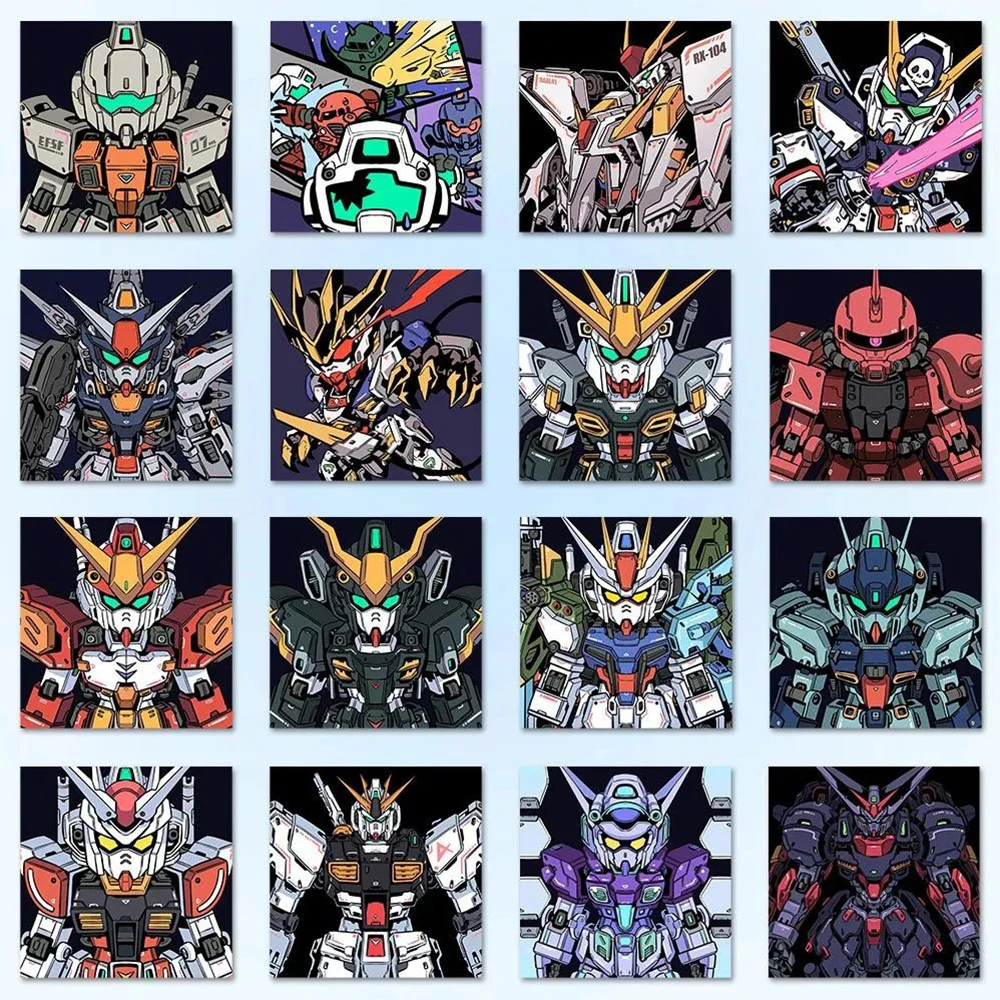 10/30/63pcs Anime GUNDAM Stickers for Kids Cartoon Graffiti Decals Toys Phone Case Skateboard Notebook Cool Sticker Decorations